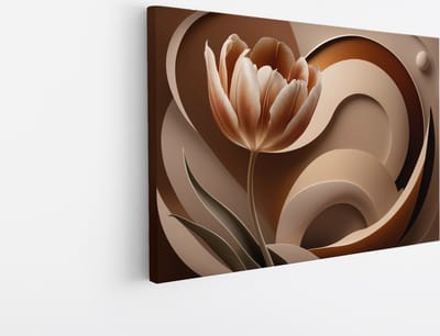 Saammp Canvas Schilderij - Abstracte Bloem - Natuur - 45x30 - Foto op canvas - Wanddecoratie - Muurdecoratie Woonkamer - Kantoor Decoratie