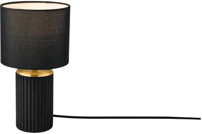 Livarno home LED Tafellamp - Zwart - 30 cm hoog - Warmwit licht - Lampenkap van fijn textiel