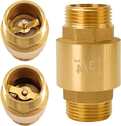 3/4 Inch Messing Terugslagklep voor Tuinpompen, Waterleidingen en Wasmachines, Roestvrij en Waterdicht