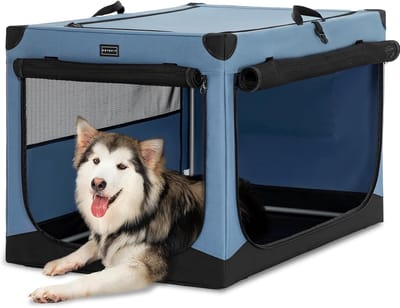 Opvouwbare hondenbox voor grote honden - Verstelbaar met 3 deuren en opbergtas - XL formaat, blauw