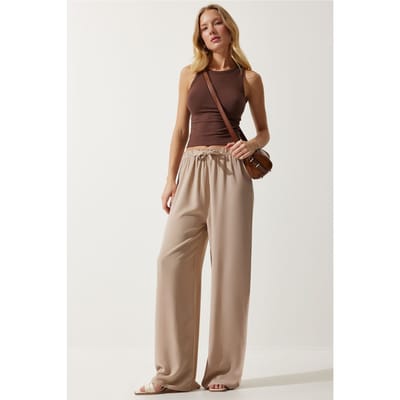 Katoenen Palazzo Broek met Touwsluiting Taille