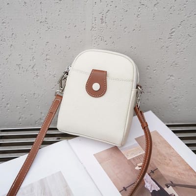 Leren Mobiele Telefoon Tas Vrouw Crossbody Zomer Mini Tas Compact Super Populair Alle Mode Kleine Schoudertas height 18 * width 14 * thickness 7CM white