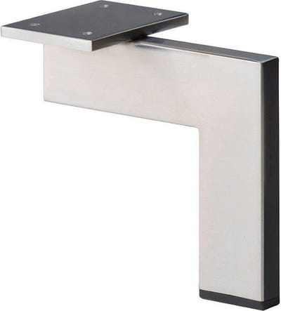 FLE - Stalen meubelpoot rvs look design 14 bij 1,5 cm en hoogte 16 cm