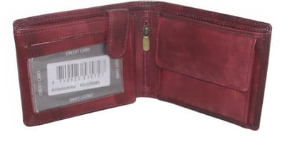 OI bordeaux rode leren heren portemonnee / klassieke billfold laag model voor veel pasjes / complete portemonnee voor veel pasjes standaard model / anti skim / bordo rood / 102ROBR