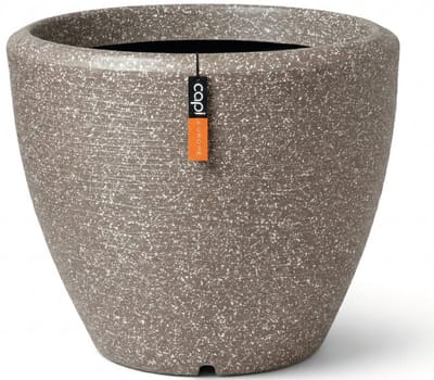 Capi Europe - Bloempot bol Arc Granite - 34x25 - Beige - Bloempot Voor binnen en buiten - Beschikbaar in XL formaten - Breukbestendig - 100% Recyclebaar - Levenslang garantie - NBGS8031