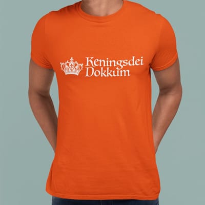 Oranje T-shirt Keningsdei Dokkum XS
