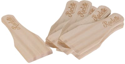 Cook Concept Gourmetspatels - 12x - dennenhout - 12 x 4 cm - gourmetten - racletten - grillen