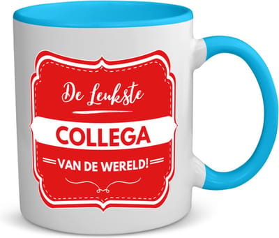 Akyol - de leukste collega koffiemok - theemok - blauw - Collega - een collega - werk - afscheidscadeau - verjaardagscadeau - 350 ML inhoud