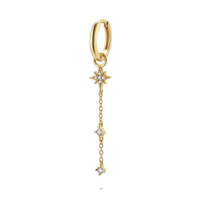 Twice As Nice Oorbel per stuk in zilver, ster met schakels Goudkleurig