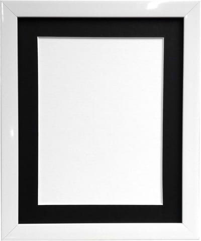 Witte Fotolijst met Zwarte Passe-partout voor Diverse Fotoformaten