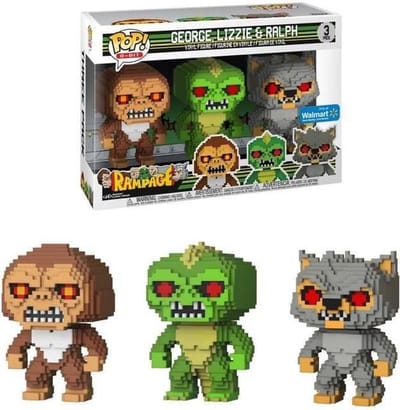8-Bit George Lizzie & Ralph 3-pack Rampage