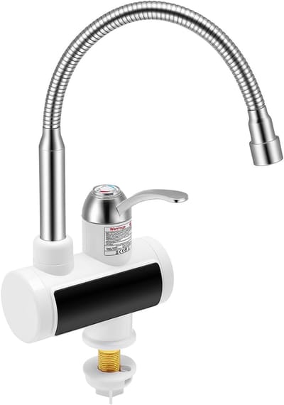 Elektrische Kraan - Doorstroomboiler - Direct Warm Water - 360 Graden Draaibaar - Met LED Display - Wit
