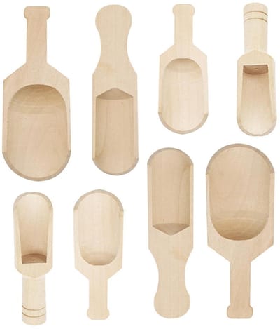 Allecto - Houten Kruidenlepels Mini - Biologisch Afbreekbare Maatlepels - Bruin - Voor Koken en Decoratie - Ideaal voor Kinderen - 8 Stuks