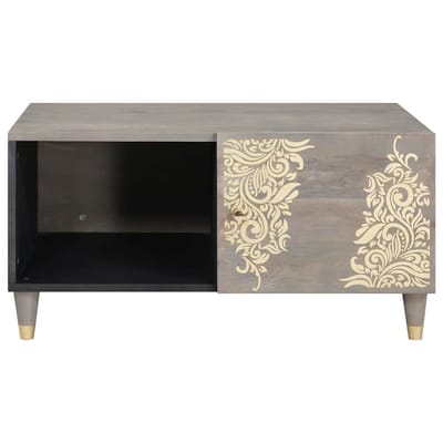 vidaXL - Salontafel - Grijs - 80 - x - 50 - x - 40 - cm - Massief - Mango - Hout