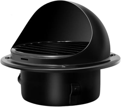 Extern Ventilatierooster - RVS Afzuigkap - Luchtstroom Verbeteren - Ingebouwd Vliegengaas - 6 Inch - Zwart
