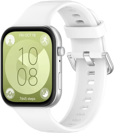 By Qubix - Siliconen bandje met gesp - Wit - geschikt voor Huawei Watch Fit 5 / 4 / 3