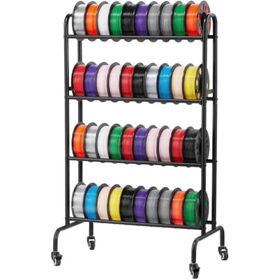3D Printer Filament Opslagrek, 4 Laags Robuust Opslagrek, Verrijdbare Filament Spoelhouders Racks met Wielen, Filamenten Georganiseerd voor 3D