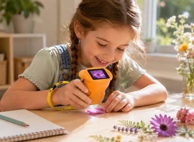 ToyTales Digitale Microscoop voor Kinderen - 1000x Zoom - 2 inch IPS-scherm - Kinder Microscoop - Educatief Speelfgoed Geel