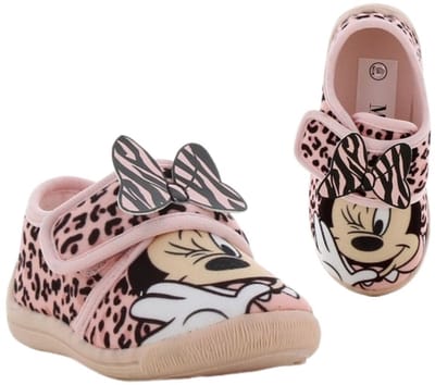 Disney Minnie - Pantoffels kinderen voor meisjes - Minnie Mouse Sloffen kind met klittenbandsluiting - Schoenen van 2 tot 8 jaar - Maat 28 - Roze
