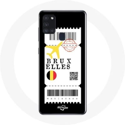 Coque Samsung Galaxy A21S Billet d'avion Bruxelles