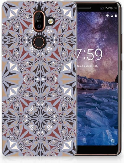 Nokia 7 Plus TPU Siliconen Hoesje Flower Tiles