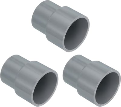 SnelShoppen - 3 Stuks PVC Verbindingsstukken, 40mm x 32mm, Reducerende Koppeling, Tuin, Landbouw, Irrigatie, Waterleiding, Grijs