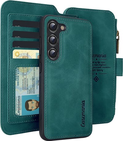CaseMania Bookcase hoesje geschikt voor Samsung Galaxy S25 - Effen Groen - Kunstleer - Portemonnee met 11 Vakjes voor Pasjes en Ritsvak