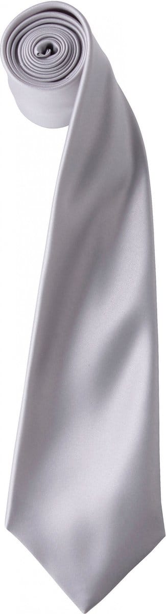 Premier 'Colours' Satin Tie PR750 - SILVER - One size