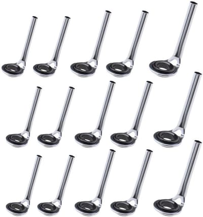 Vislijn 15 Stuks - Hengel Tip Reparatie Kit - Meerdere Maten 1.2x4mm/1.4x4mm/1.6x5mm/1.8mmx5mm/2x6mm - Roestvrij Staal - Duurzaam - Lichtgewicht - Hengelonderdelen