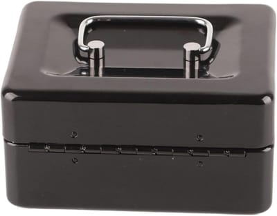 Geldkist Met Slot - Spaarpot Kluis - Contant Geld Opbergen - Zes Compartimenten - 16x13x8 cm - Zwart