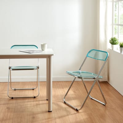 Klapstoel set van 4 Pornainen 74x46x47 cm lichtblauw transparant [en.casa]