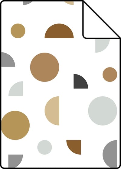 Proefstaal ESTAhome behang grafisch motief wit, grijs en beige - 26.5 x 21 cm - 139278-S