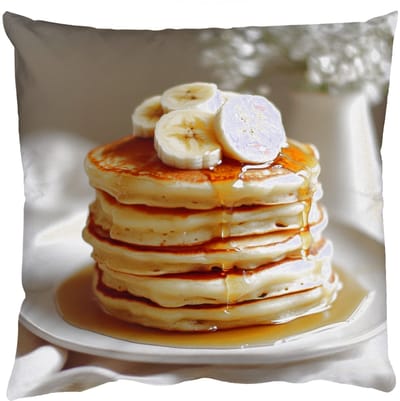 Sierkussens - Kussentjes Woonkamer - 50x50 cm - Pannenkoeken - Banaan - Siroop - Wit - Beige