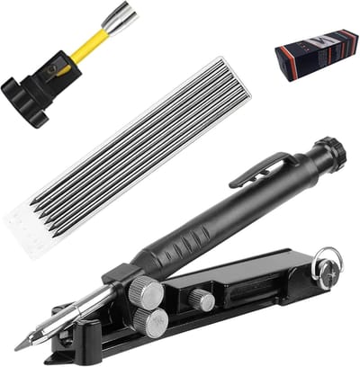 Multifunctioneel Tekengereedschap - Precisie Scribe Tool - Houtbewerking Markeren - Verstelbare Diepte - Met Diep Gat - Zwart