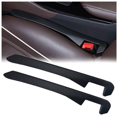 Dailygoods- Autostoel Gap Filler - Set van 2 - Hoogwaardig Leer - Universele Autostoel Gap Stopper - Zwart - 40x5,5x3,5 cm - Comfortabele Vulling - Stoelvuller