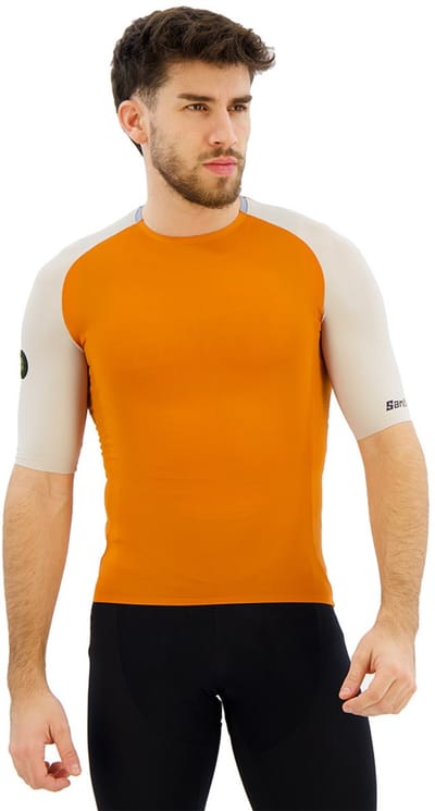 Santini Pelle Stelth Fir Slip-on Korte Mouw Wielertrui Oranje XL Man,Vrouw