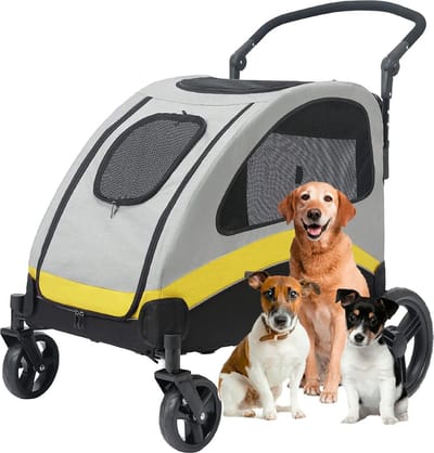 HHHK – Hondenbuggy – Hondenwandelwagen – Honden Kinderwagen - Hondenbuggy Inklapbare – 4 Wielen – Reistrolley – 20 Kilo - XL