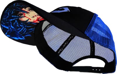 Capiche® Trucker Pet Heren – Hidden Lady – Zwart & Blauwe Mesh – Verstelbaar met Druksluiting – Sportcap – Mannen Petten