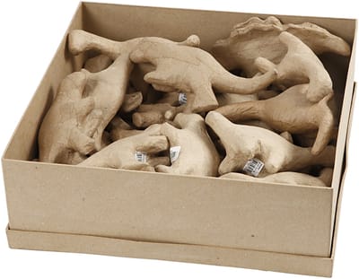 Dinosaurussen, H: 9-12,5 cm, B: 4,5+5,5 cm, 21 stuk/ 1 doos