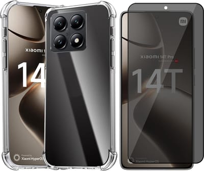 Hoesje geschikt voor Xiaomi 14T / 14T Pro - Privacy Screenprotector Volledig Dekkend Glas - Shockproof Transparant