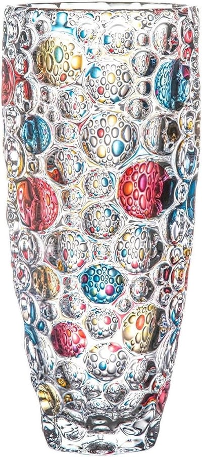 Dailygoods- Bloemenvaas 25 cm - Kleurrijk Kristalglas - Decoratieve Vaas - Boheemse Stijl - Tafelstuk - Breekbaar Glas