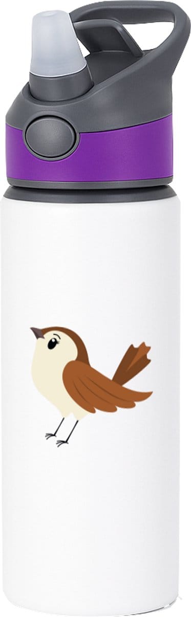 Hacebo® - Huismus waterfles met rietje paars - Vogels - Dieren liefhebbers - Mus - dieren - water fles - 650ML