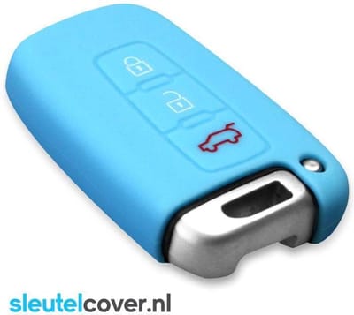 Autosleutel Hoesje geschikt voor Hyundai - SleutelCover - Silicone Autosleutel Cover - Sleutelhoesje Lichtblauw