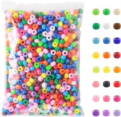 1200 stuks pony kralen kunststof kralen voor het maken van armbanden, veelkleurige kralen voor haar vlechten, doe-het-zelf ambachten, Kandi sieraden, sleutelhangers en ornamenten decoraties