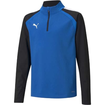 Puma TeamLIGA fleecejack met kwartrits voor kinderen (Blauw)