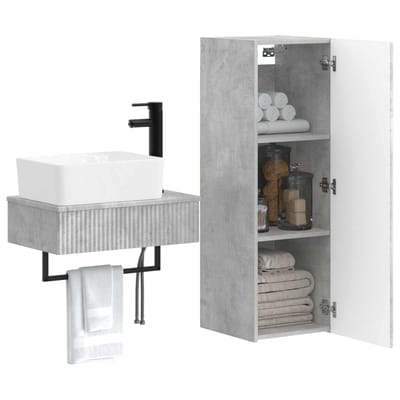vidaXL - Badkamermeubel - Set - 2 - st - Betongrijs - 33 - x - 34,5 - x - 100 - cm