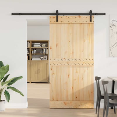 vidaXL - Schuifdeur - NARVIK - Naturel - en - Zwart - 100 - x - 210 - cm - (213,5 - cm)