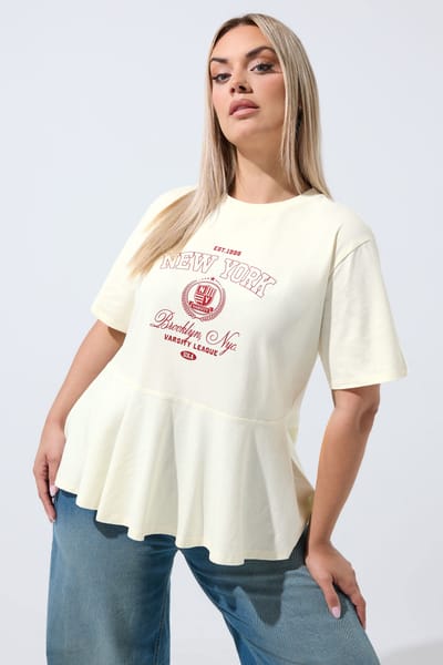 Limited Collection Ivoorwitte Sportieve New York Peplumtop Size 40