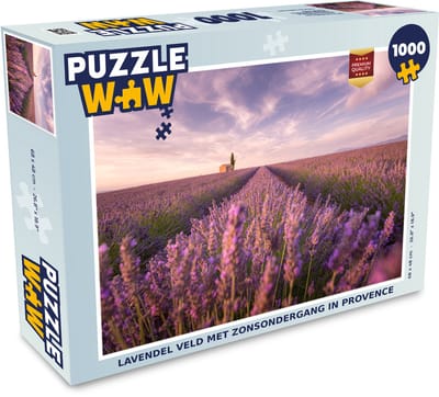 Puzzel Lavendel veld met zonsondergang in Provence - Legpuzzel - Puzzel 1000 stukjes volwassenen