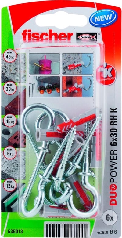 Fischer Universele Plug Duopower Nylon - Diam. 6x30mm - 6 Stuks